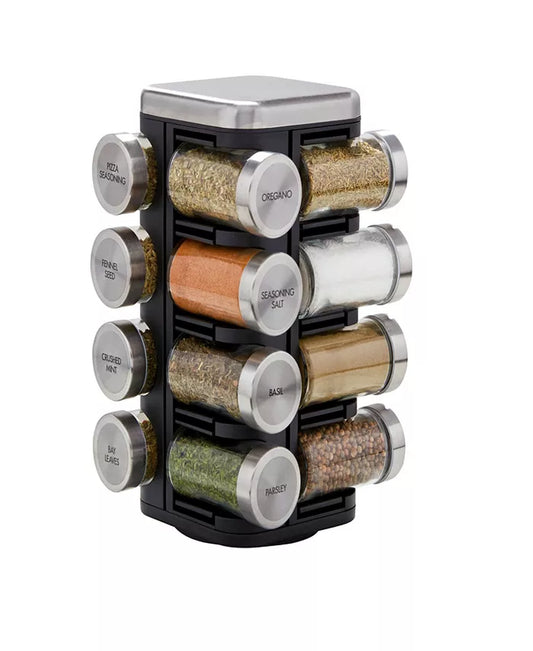 Kitchenaid 16 Jar Plaza Spice Rack, Stainless Steel