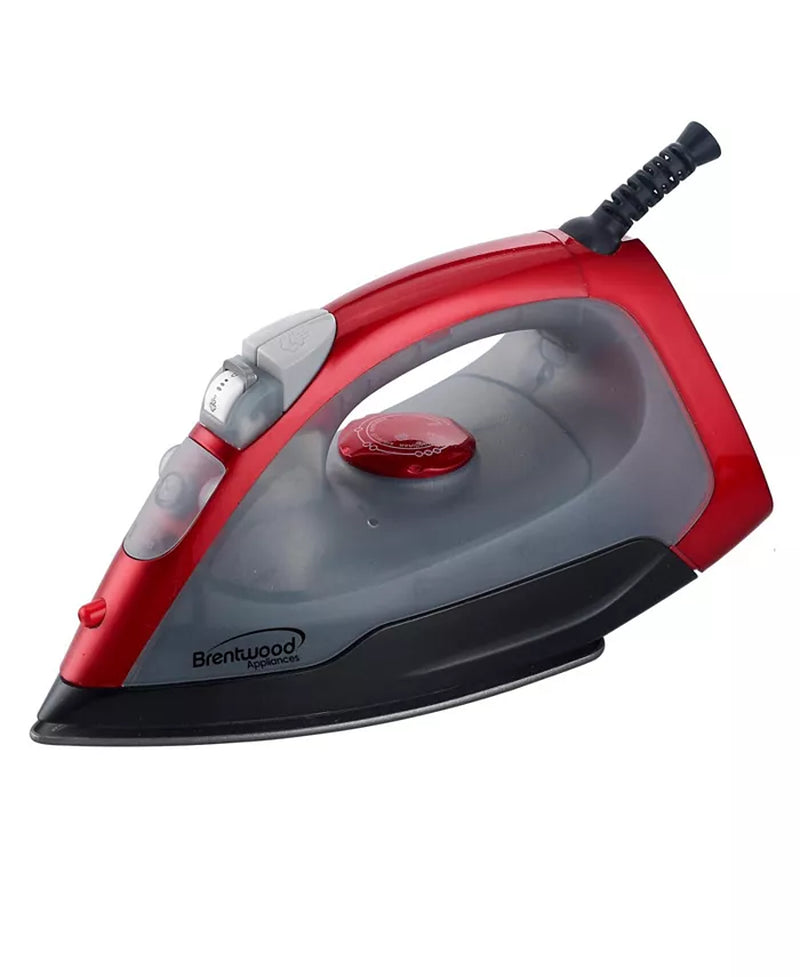 Brentwood Full Size Steam / Spray / Dry Iron in Red and Gray